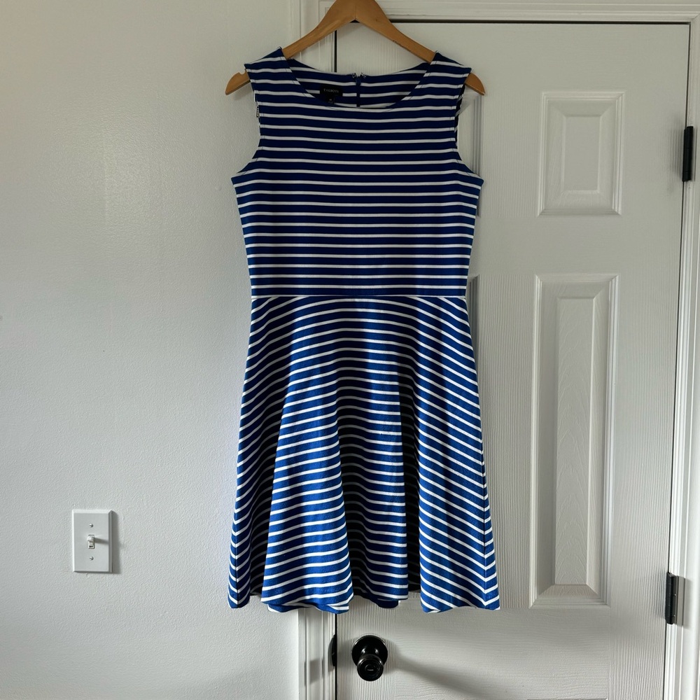 Talbots Stripoed Blue White Dress Sz Medium